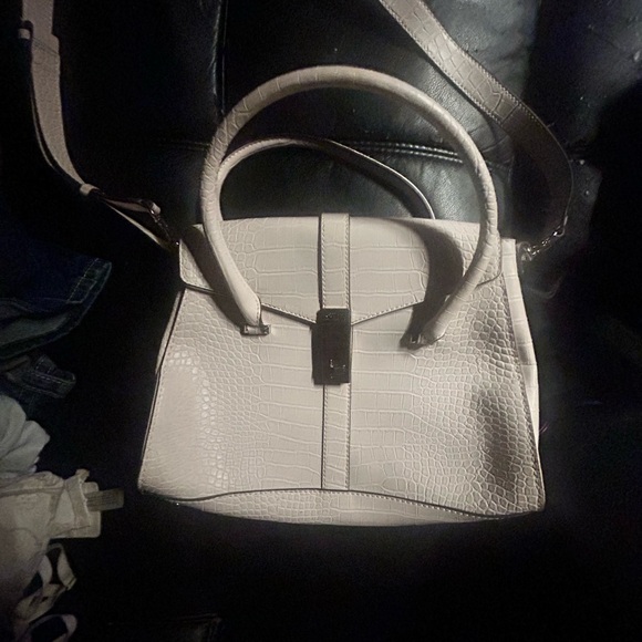 Guess Handbags - Guess Cream Croc-Embossed Satchel